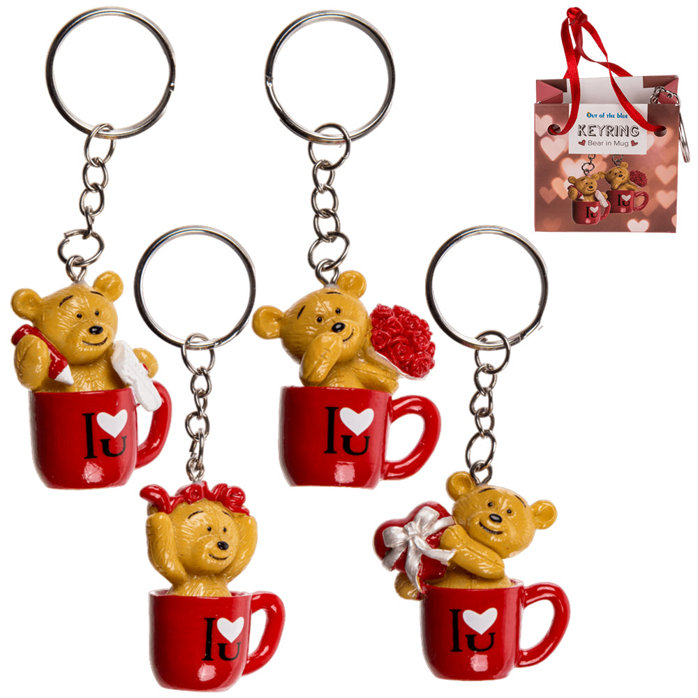 Love in a Mug Keyring in Mini Gift Bag | Little Gift | Cracker Filler