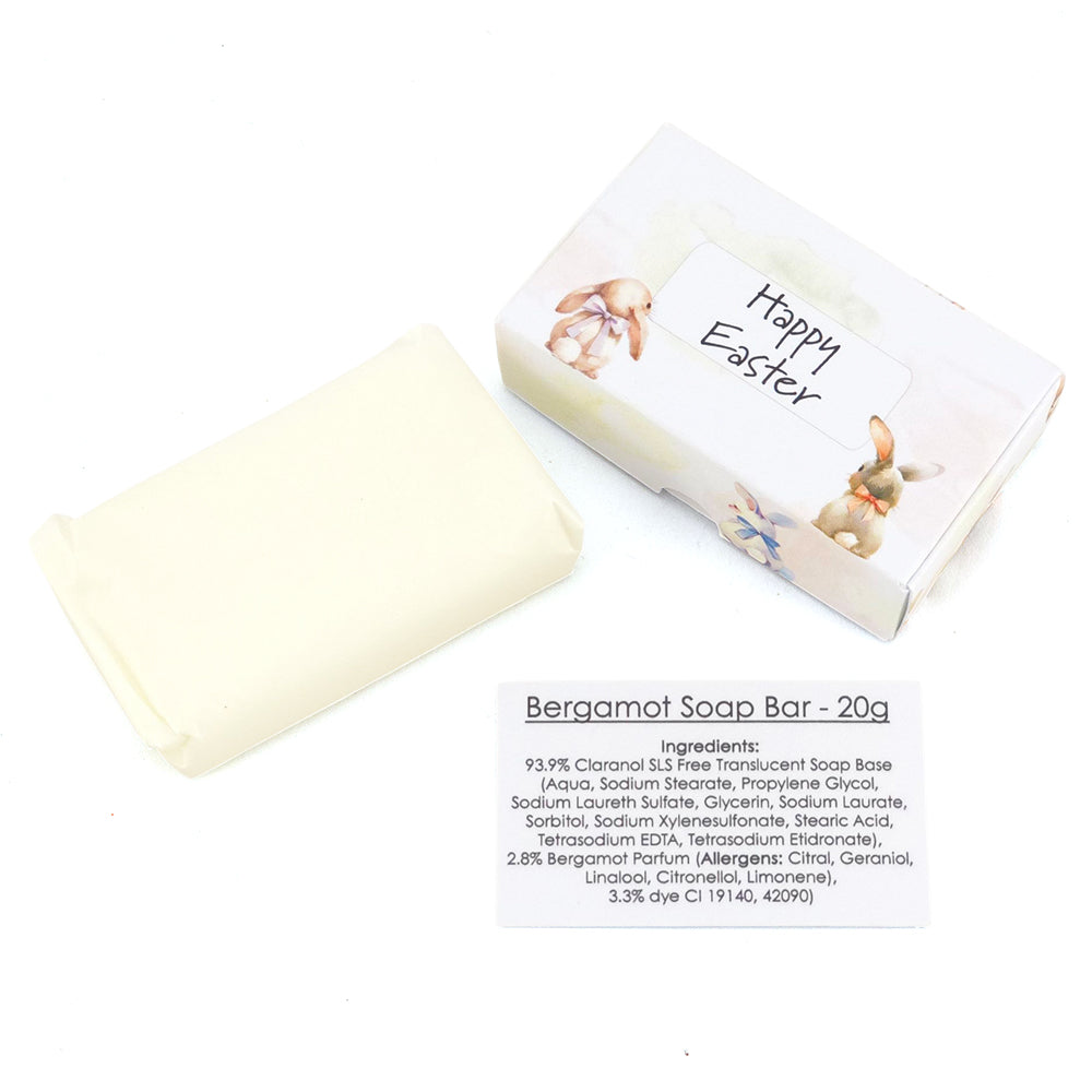 Happy Easter Powder Puff Bunnies | Bergamot | 20g Travel Soap Bar | Cracker Filler | Little Gift