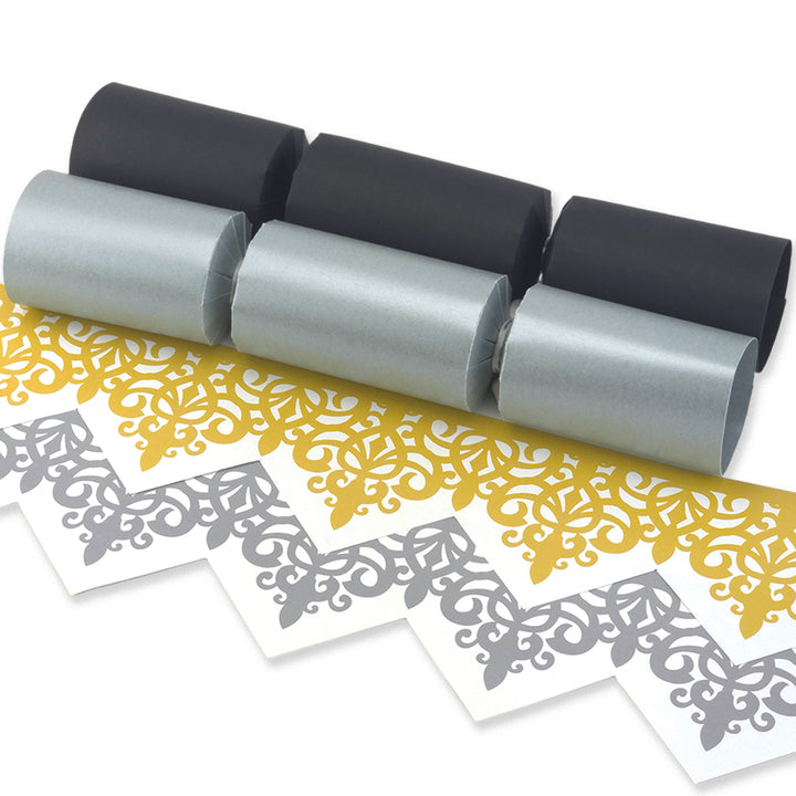 Black &amp; Silver | Craft Kit to Make 8 Crackers | Recyclable | Cracker Making