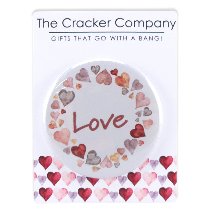 Watercolour Hearts | 38mm Button Pin Badge | Little Valentines Cracker Filler