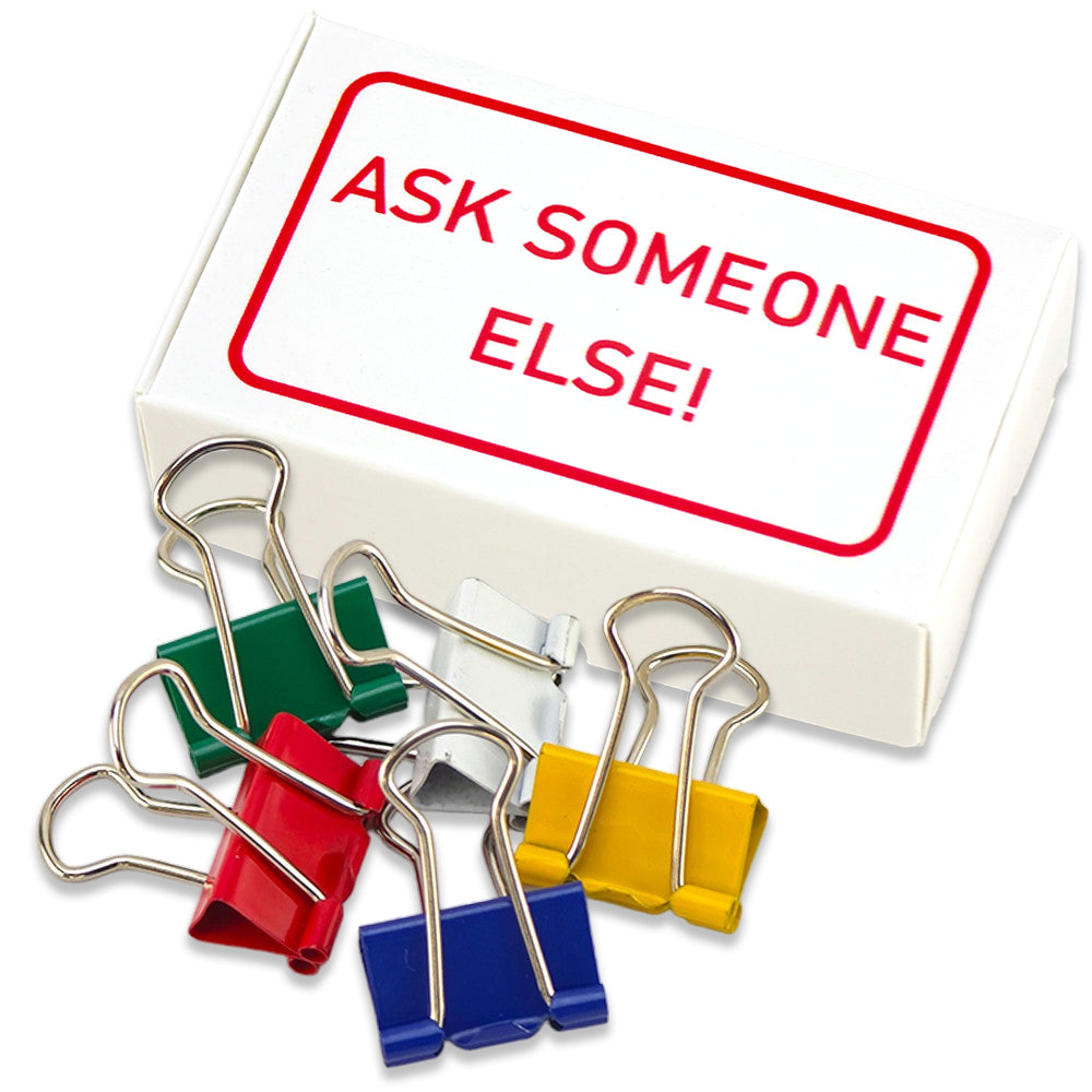 Ask Someone Else! | Mini Box of Bulldog Clips | Office Banter | Cracker Filler