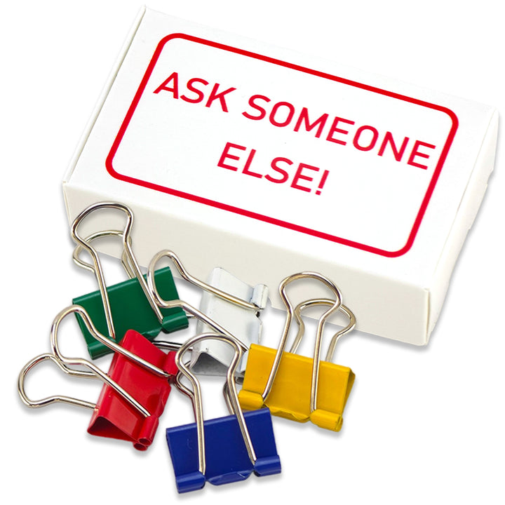 Ask Someone Else! | Mini Box of Bulldog Clips | Office Banter | Cracker Filler