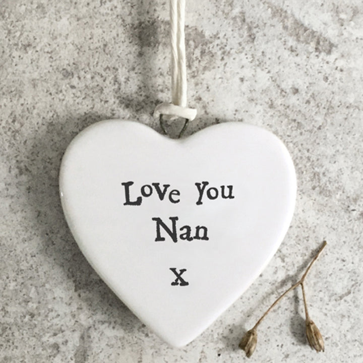 Love You Nan Heart | Little Porcelain Ornament | Cracker Filler | Little Gift