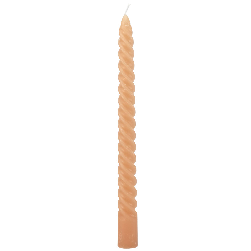 Blush | Twist Taper Candle | Single |  25cm Tall | 5.5 Hours Burn Time