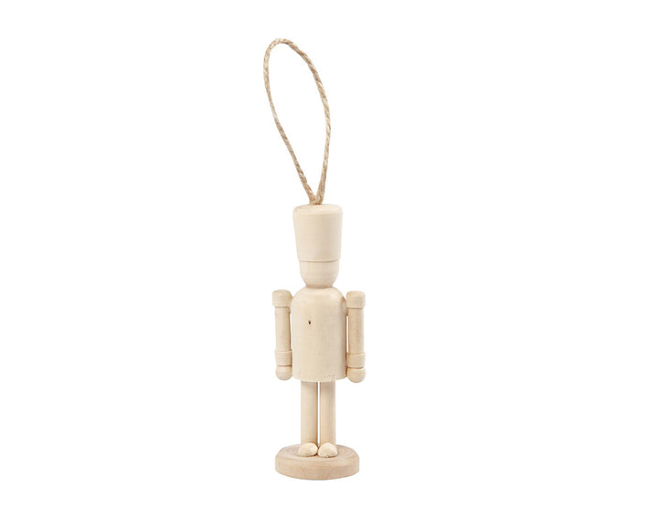 Hanging Nutcracker Soldier 9cm Wooden Christmas Shape to Decorate