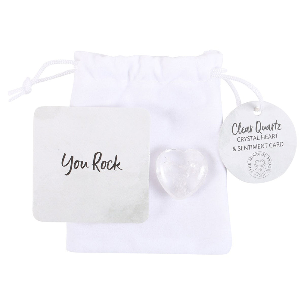 You Rock | Clear Quartz Crystal Heart | Clarity | Mini Gift | Cracker Filler