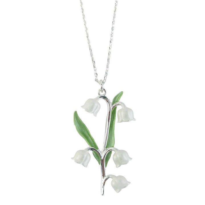 White Lily of the Valley Necklace | Pendant on Chain | Little Gift | Cracker Filler