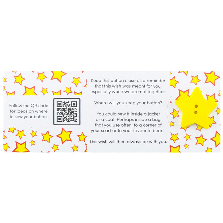 Wishing on a Star | Button Wishes Sew On Token | Little Gift | Cracker Filler