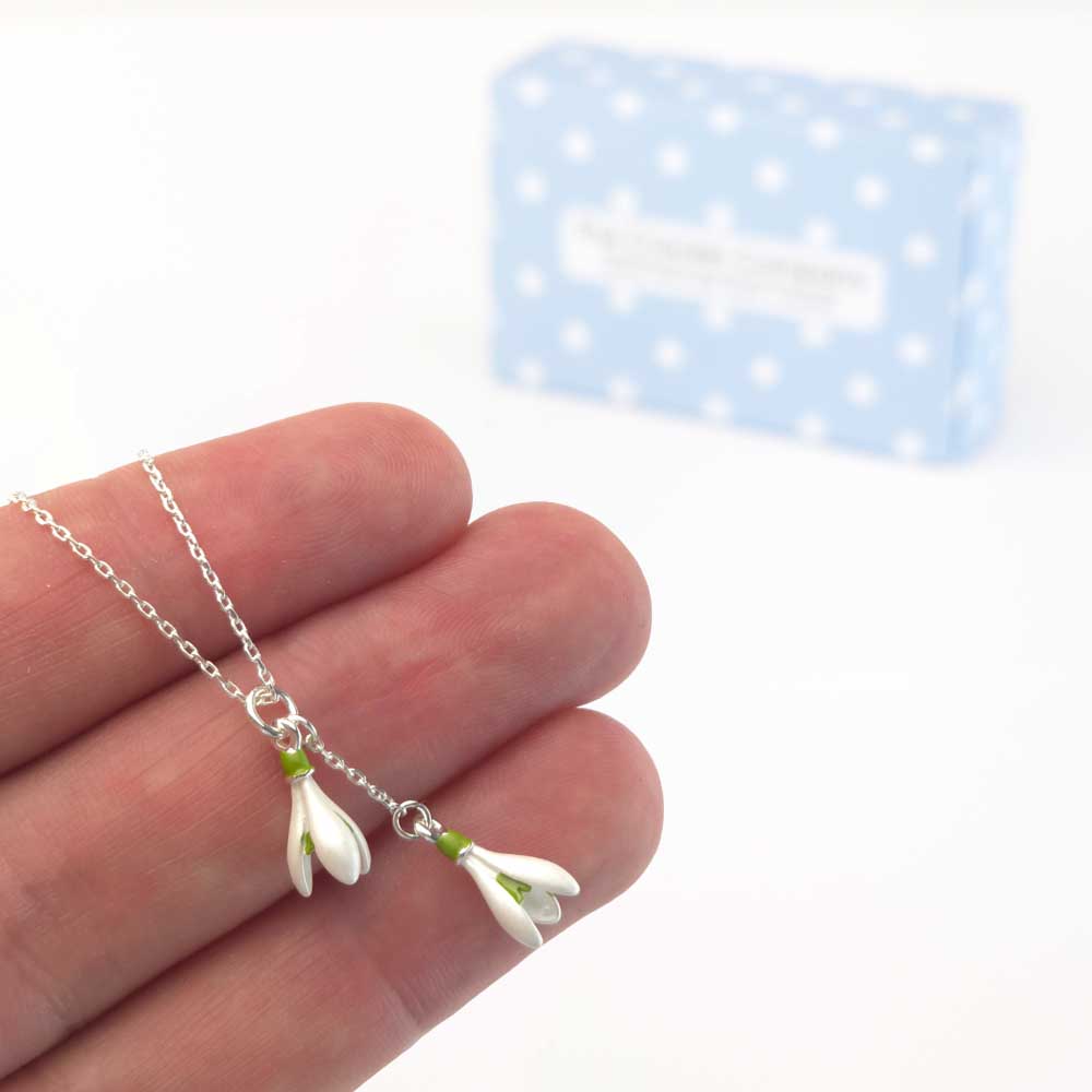 White Lily of the Valley Necklace | Pendant on Chain | Little Gift | Cracker Filler
