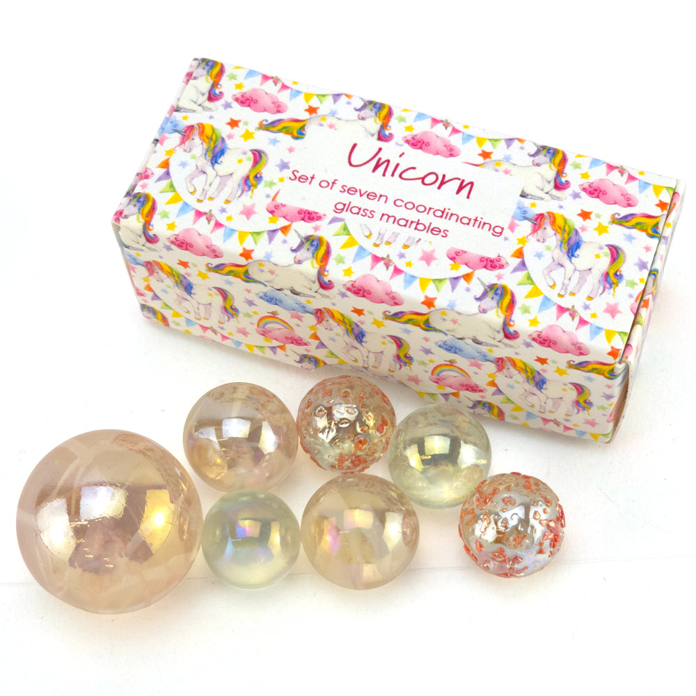 Unicorn | Mini Box of Marbles for Kids | Cracker Filler | Party Bag Gift