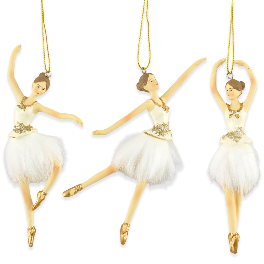 Ivory &amp; Gold Ballerina | Christmas Decoration | Single | Gisela Graham