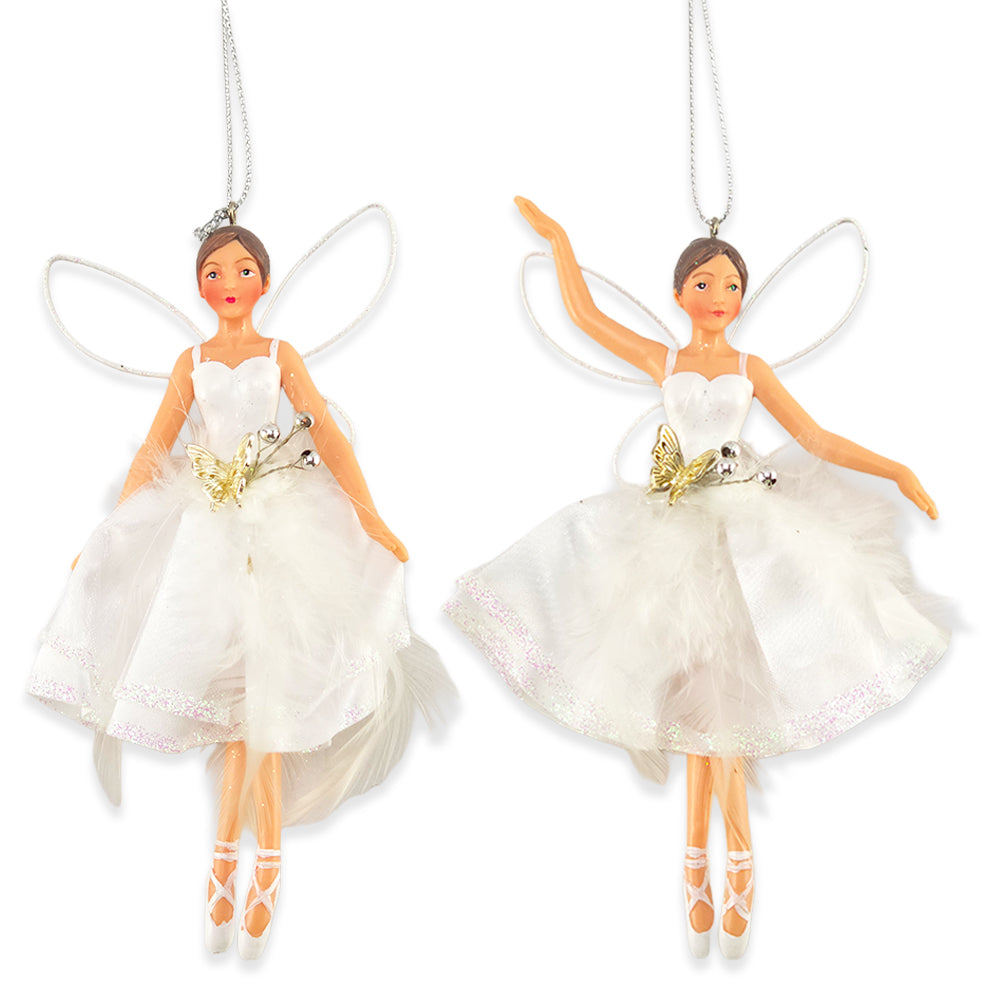 White Christmas Fairy | Tree Decoration | Single | 14cm | Gisela Graham