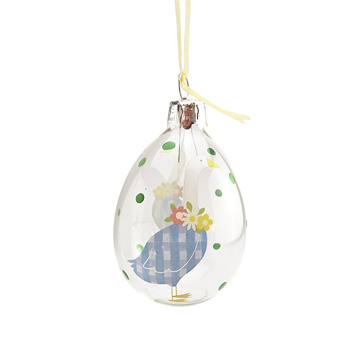 Single 7.5cm Blue Mother Goose Easter Tree Decoration | Glass | Gisela Graham