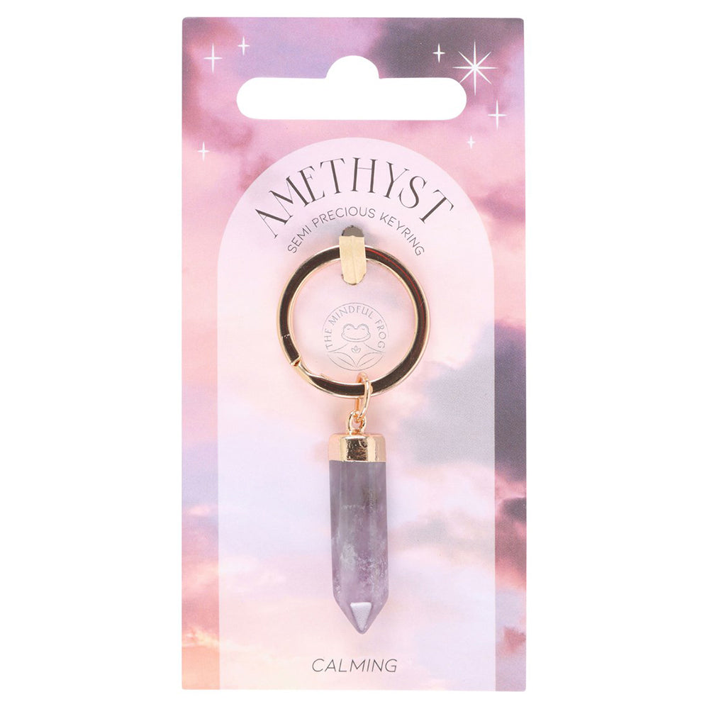 Calming | Amethyst Crystal Keyring | Wellbeing | Mini Gift | Cracker Filler