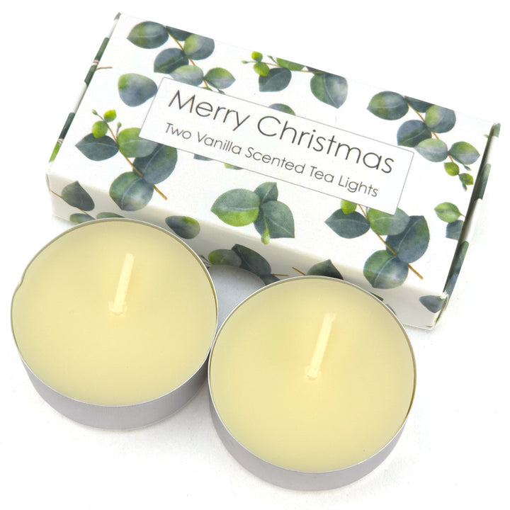 Vanilla Tealight Candles | Watercolour Eucalyptus | Mini Gift | Cracker Filler