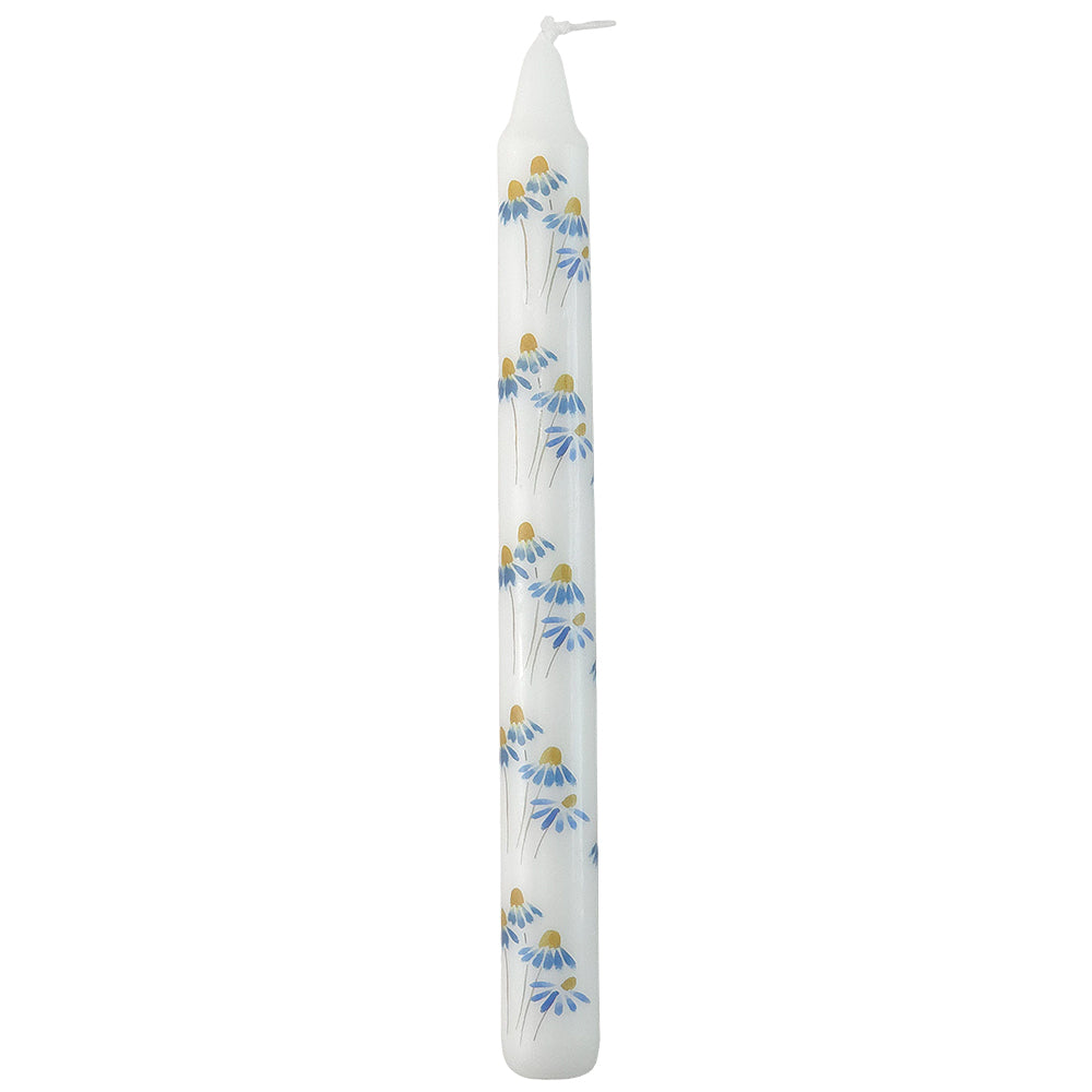 Blue Daisy | Taper Candle | Single |  23cm Tall | 8 Hours Burn Time