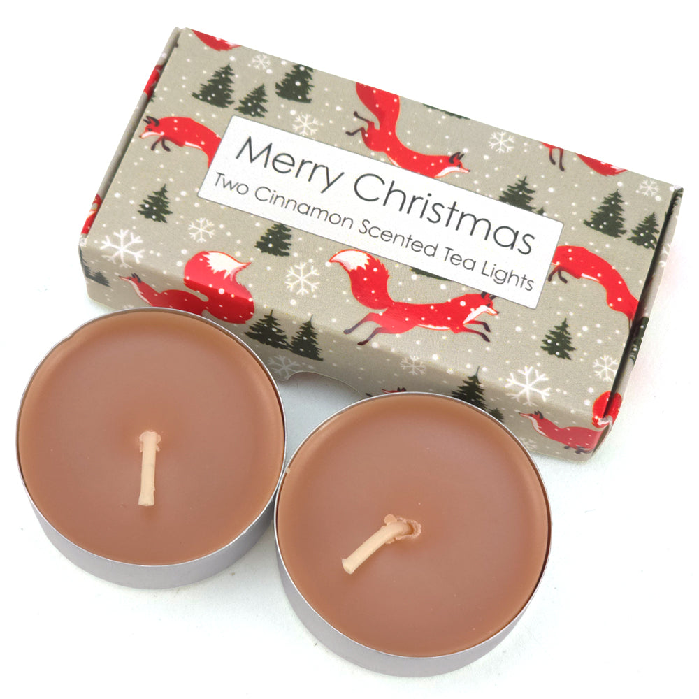 Cinnamon Tealight Candles | Christmas Fox | Mini Gift | Cracker Filler