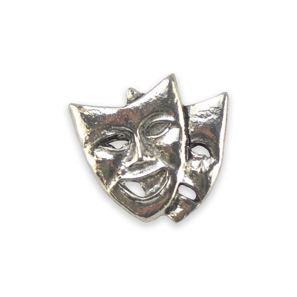 Theatre Mask | English Pewter Pin Badge | Little Gift | Cracker Filler