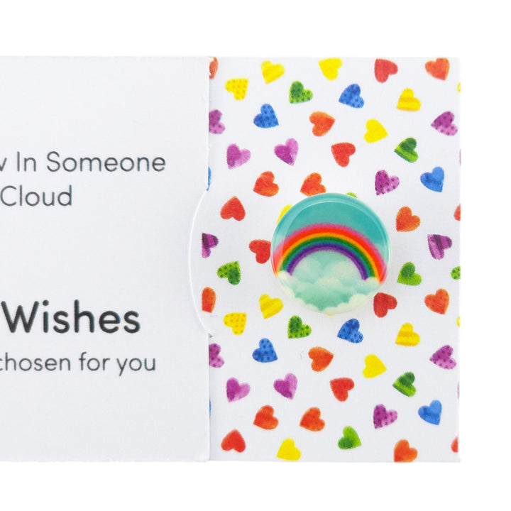 Be A Rainbow In Someone Elses Cloud | Button Wishes Sew On Token | Little Gift