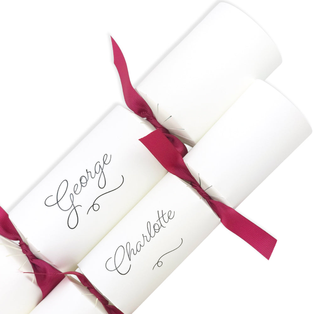Personalised Calligraphy Name Printed Crackers | Craft Kit | Add Your Own Names  | Minimum 4