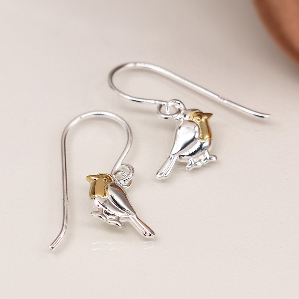 Robin Drop Earrings | Sterling Silver/Gold Plated | Mini Gift | Cracker Filler