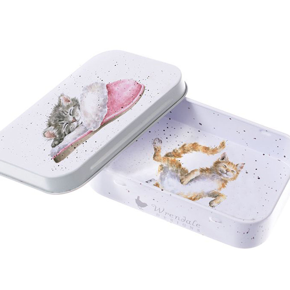Sleepy Kitten | 9cm Wrendale Lidded Tin | Cracker Filler | Little Gift