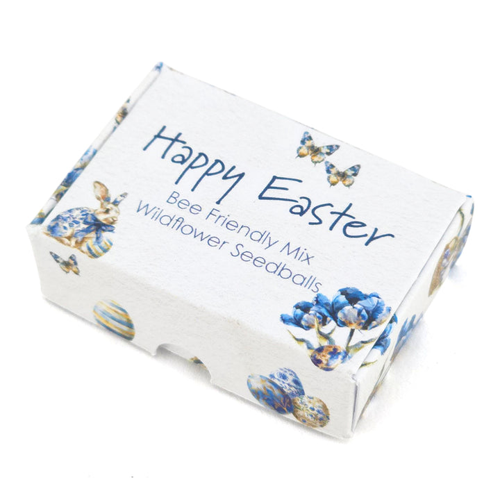 Happy Easter in Blue | Seedball Matchbox | Bee Mix | Cracker Filler | Little Gift