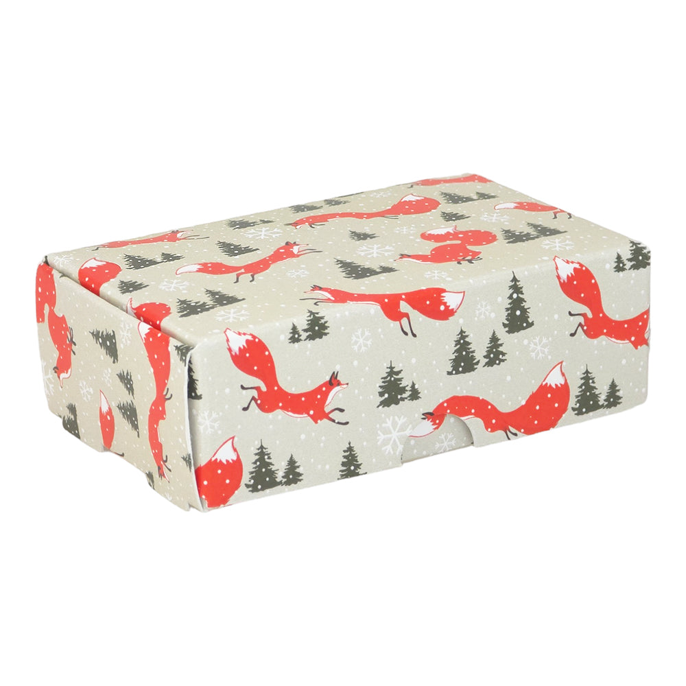 Christmas Fox | Mini Gift Box | Soap Bar Sized | 6 Boxes | 57x88x30mm
