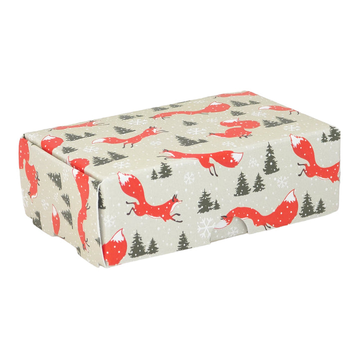 Christmas Fox | Little Gift Box | Soap Bar Sized | 6 Boxes | 57x88x30mm