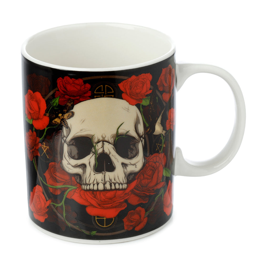 Skulls & Roses | Gothic | Porcelain Mug | Boxed Gift Idea