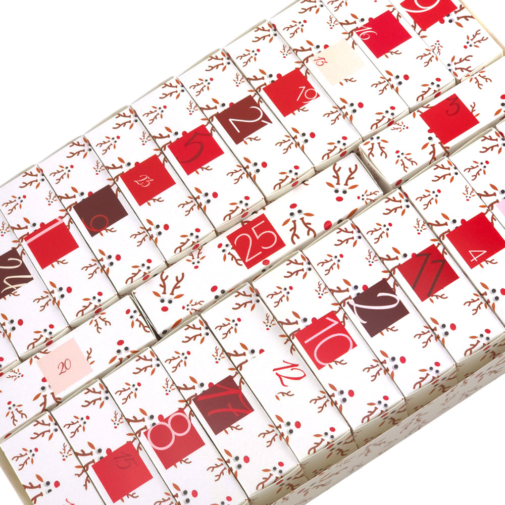 Personalised Advent Calendar Kit | 25 Soap Boxes & Outer Box | Googly Rudolph