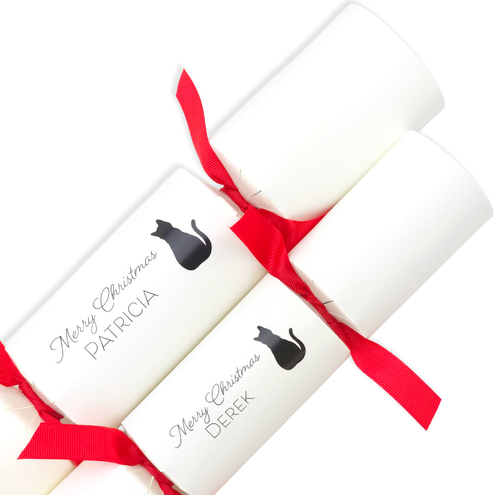 Personalised Cat Silhouette Crackers Craft Kit | Add Your Own Names | Minimum 4