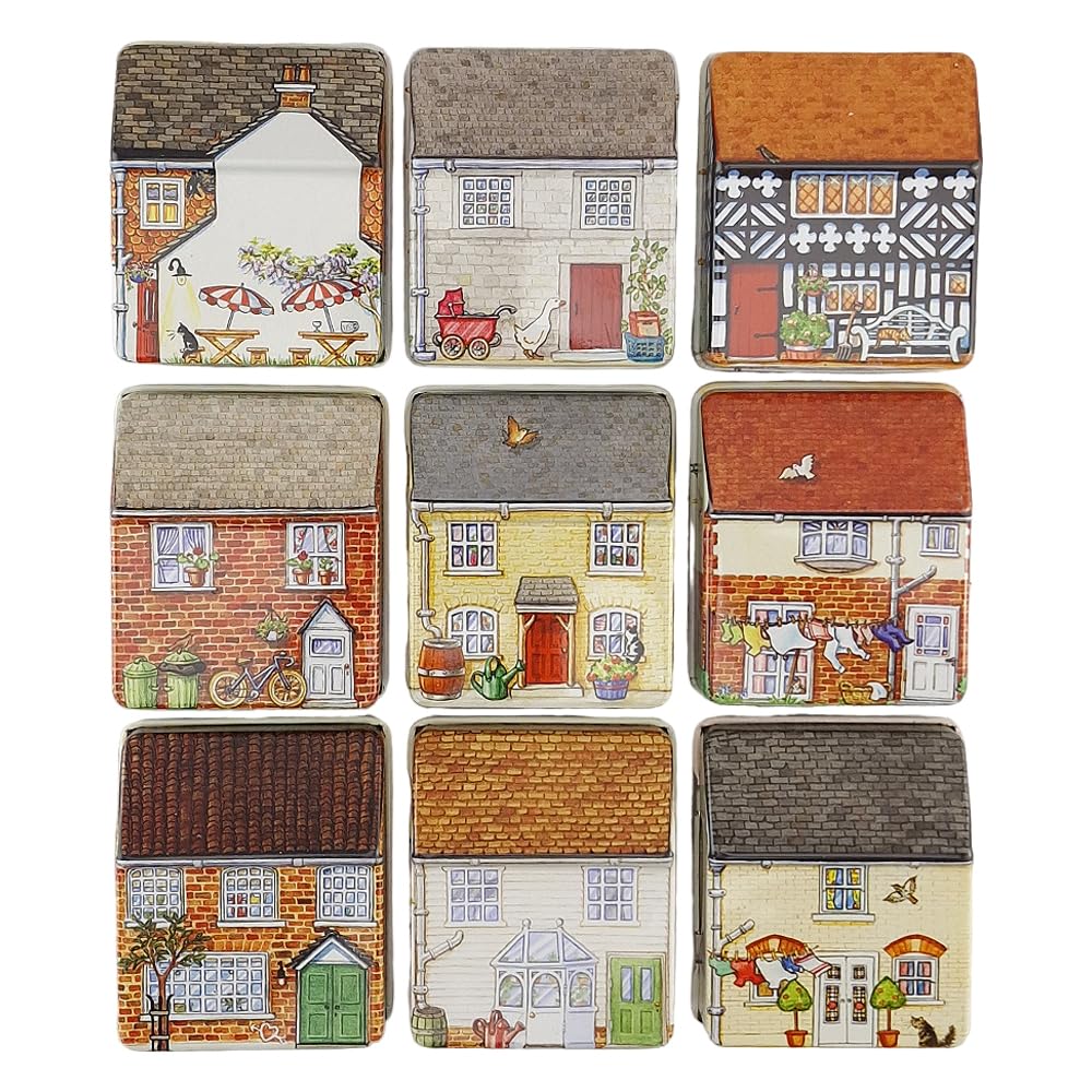 Single Little Cottage Tin | Print Inside &amp; Outside | Mini Gift | Cracker Filler