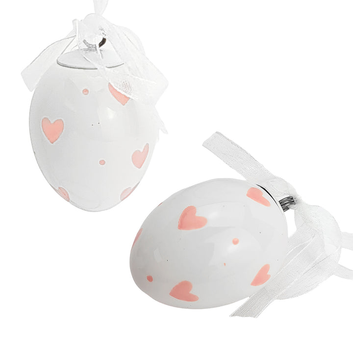 6cm Egg with Heart Polka Dots Easter Tree Hanging Ornament