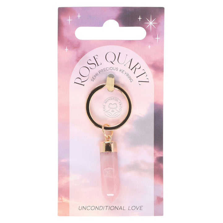 Unconditional Love | Rose Quartz Crystal Keyring | Wellbeing | Little Gift | Cracker Filler