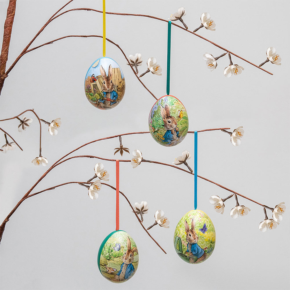 Peter Rabbit Two-Part Hanging Tinware Egg | Fillable Easter Gift