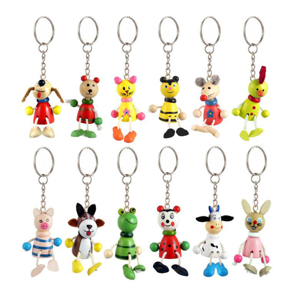 Animal Wooden Keyring for Kids | One at Random | Little Gift | Cracker Filler