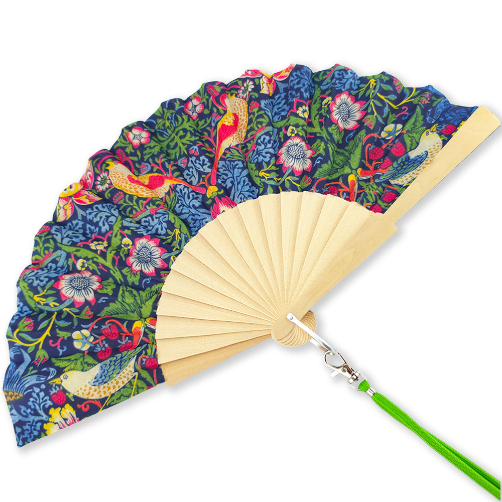 Strawberry Thief | William Morris Folding Hand Fan | Little Boxed Gift