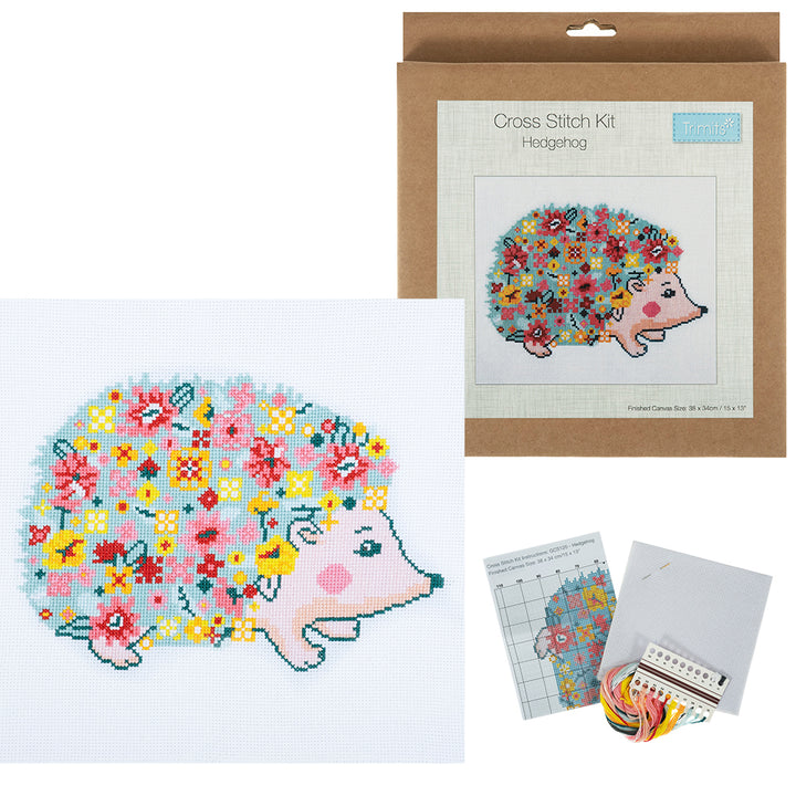 Floral Hedgehog | Counted Cross Stitch | Boxed Kit