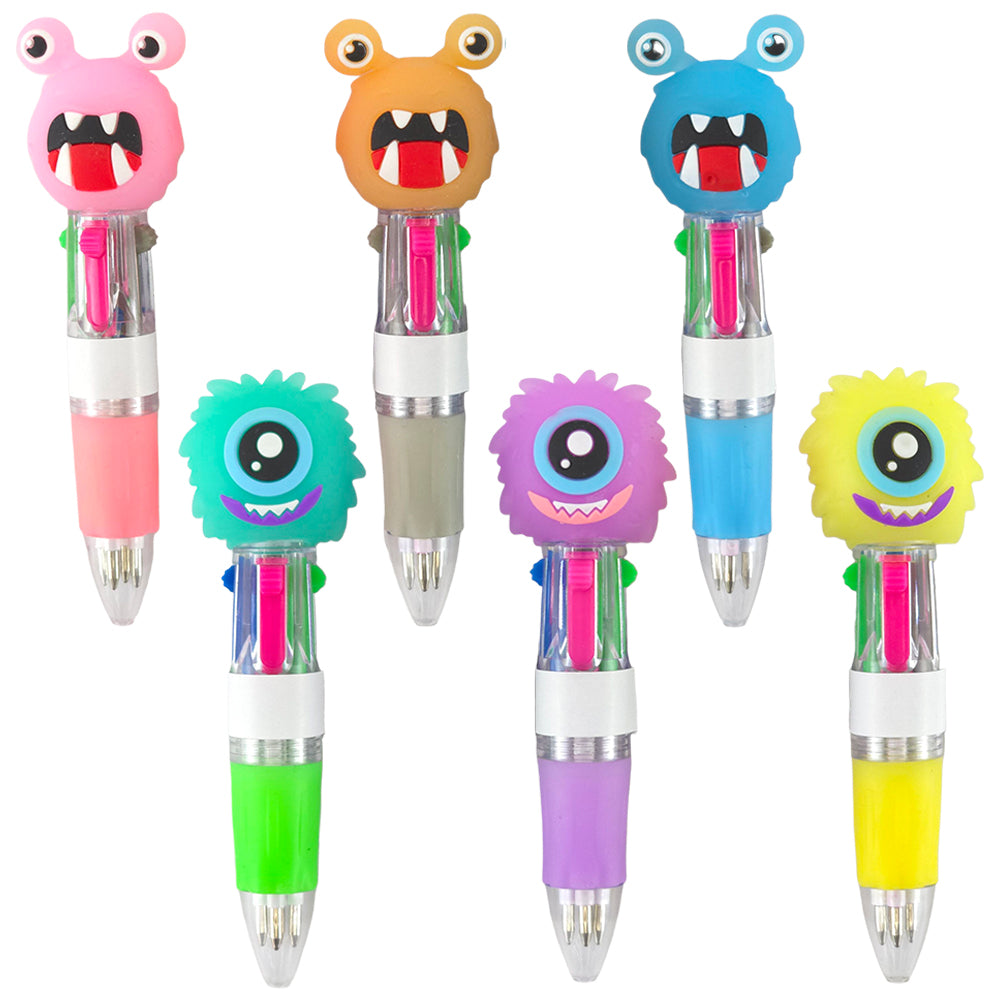 Monster | Mini 4 Colour Pen for Kids | Single | Party Bag Gift | Cracker Filler