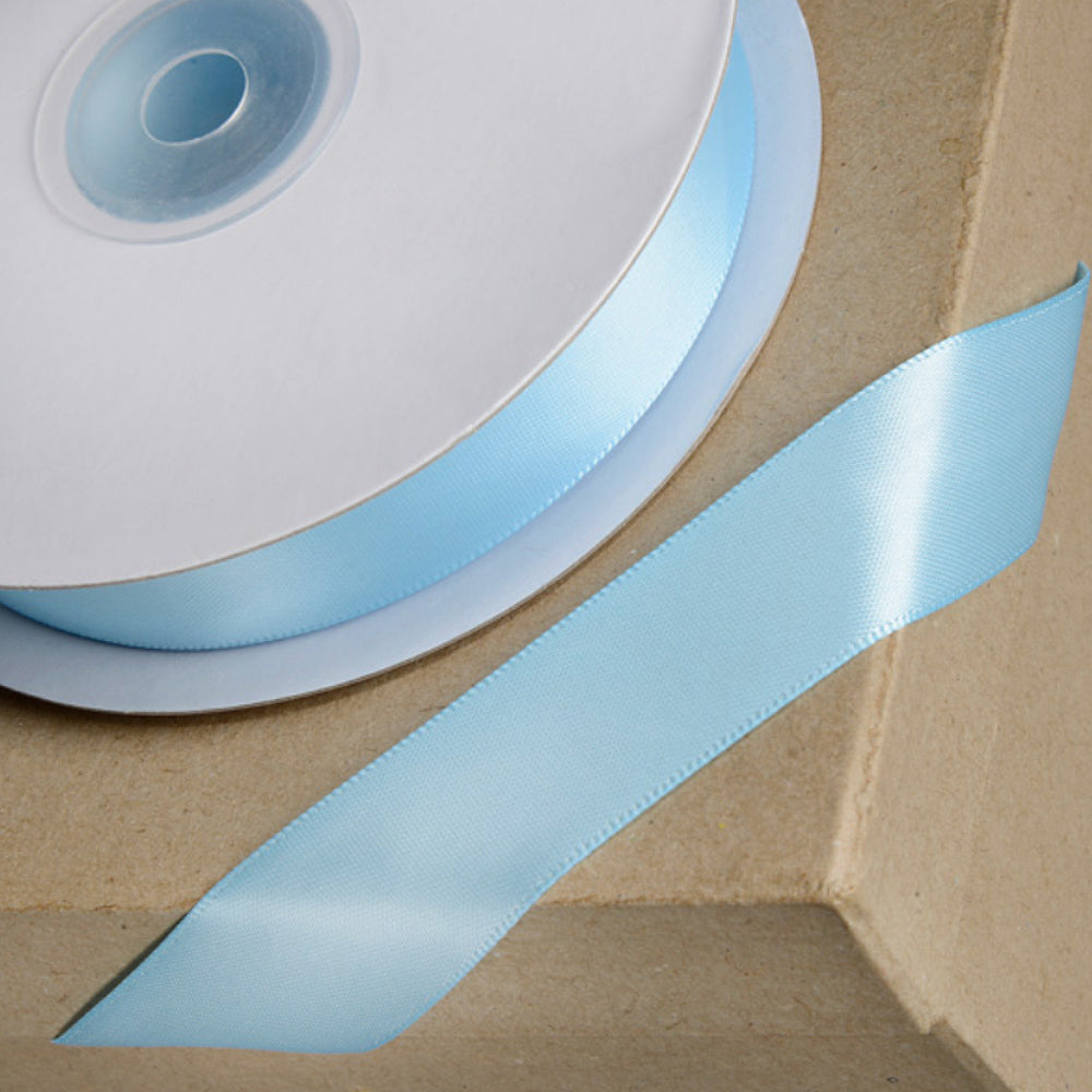 Sky Blue | 23mm Double Faced Satin Ribbon | 25m Long