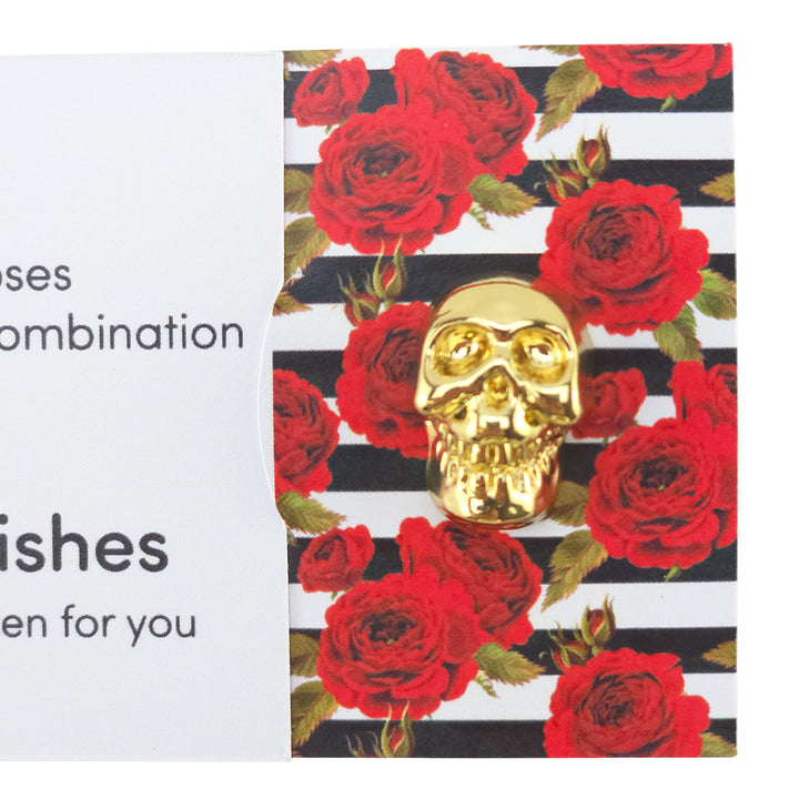 Skulls & Roses -  Gothic Combination | Button Wishes Sew On Token | Little Gift