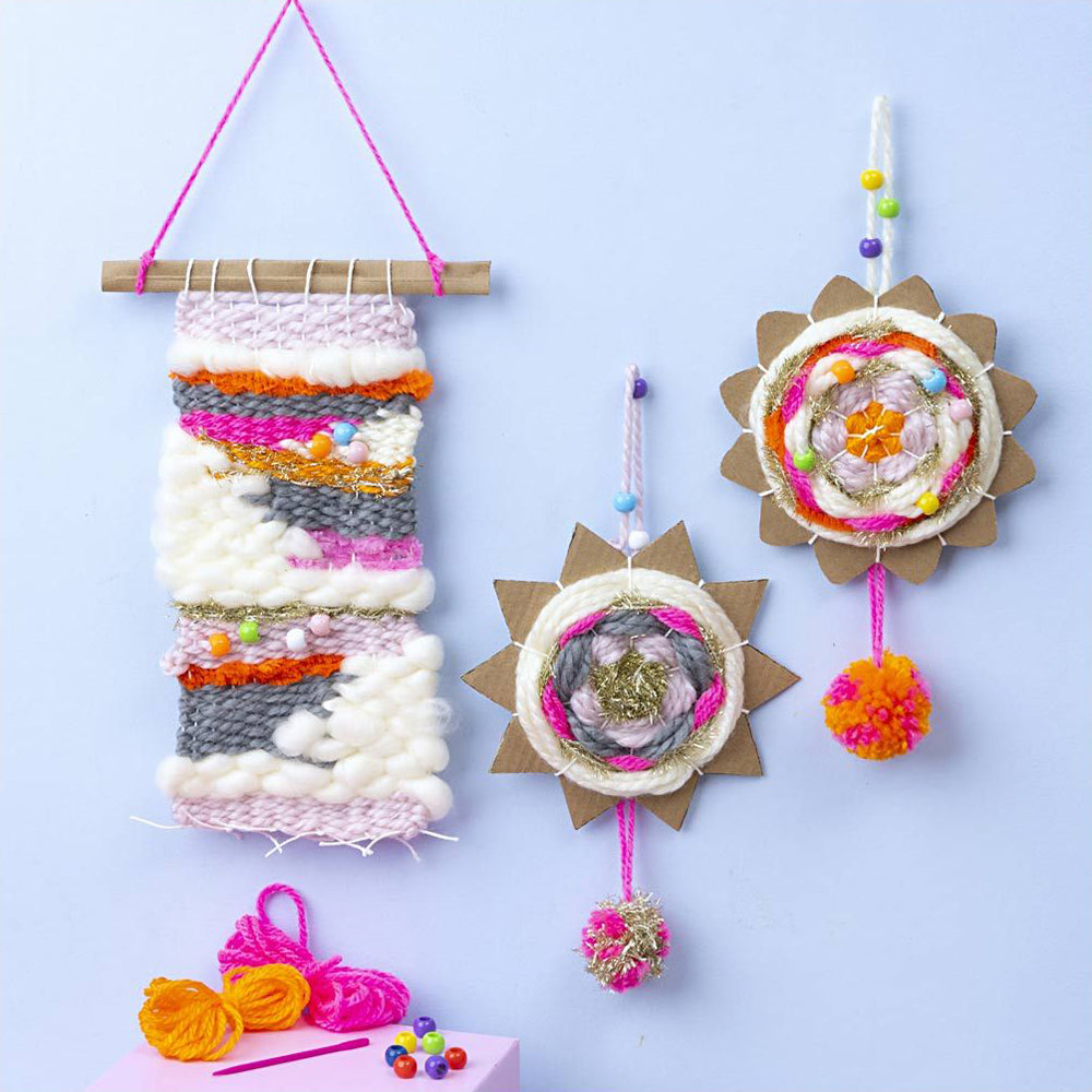 Weaving Complete Craft Kit | Makes 3 Wall Hangings | Kids Soft Crafts