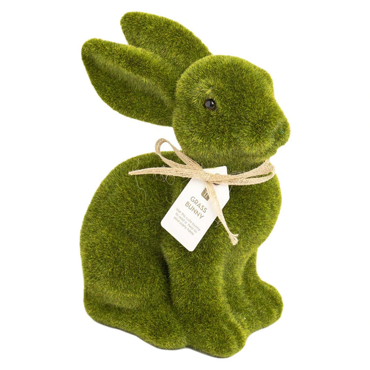 25cm Green Flocked Faux Moss Effect Easter Bunny Home Party Decoration