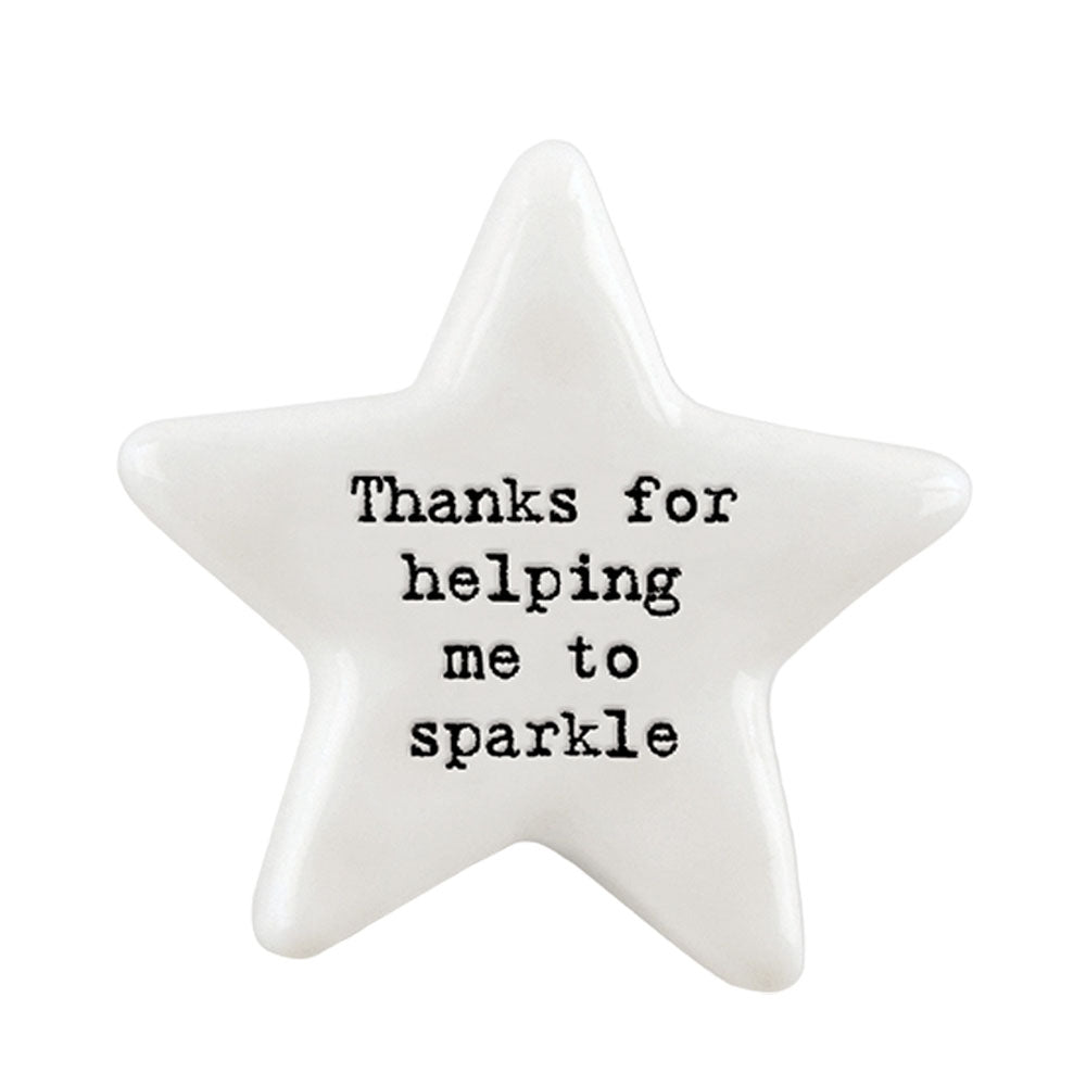 Thanks for Helping Me Sparkle | Ceramic Star Token | Mini Gift | Cracker Filler