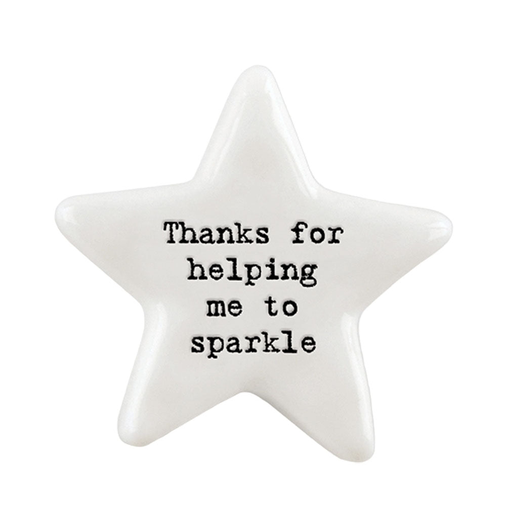 Thanks for Helping Me Sparkle | Ceramic Star Token | Little Gift | Cracker Filler
