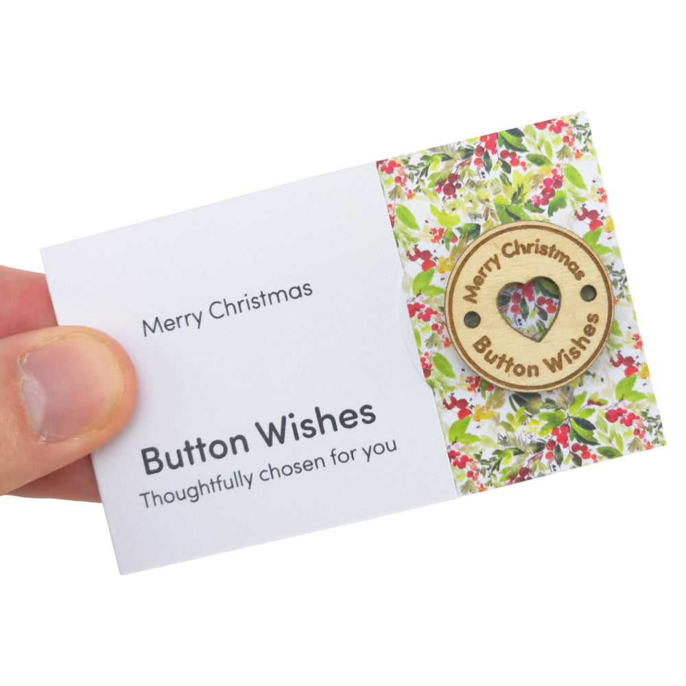 Watercolour Berries | Button Wishes | Merry Christmas | Little Gift Cracker Filler