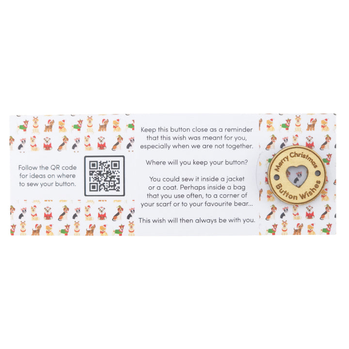 Christmas Dogs | Button Wishes | Merry Christmas Sew On Token | Cracker Filler