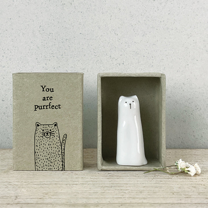 You are Purrfect | Ceramic Cat in a Matchbox | Cracker Filler | Mini Gift