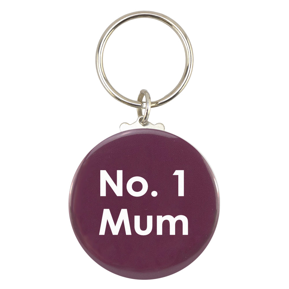 No. 1 Mum | 38mm Button Keyring | Little Gift | Cracker Filler Gift